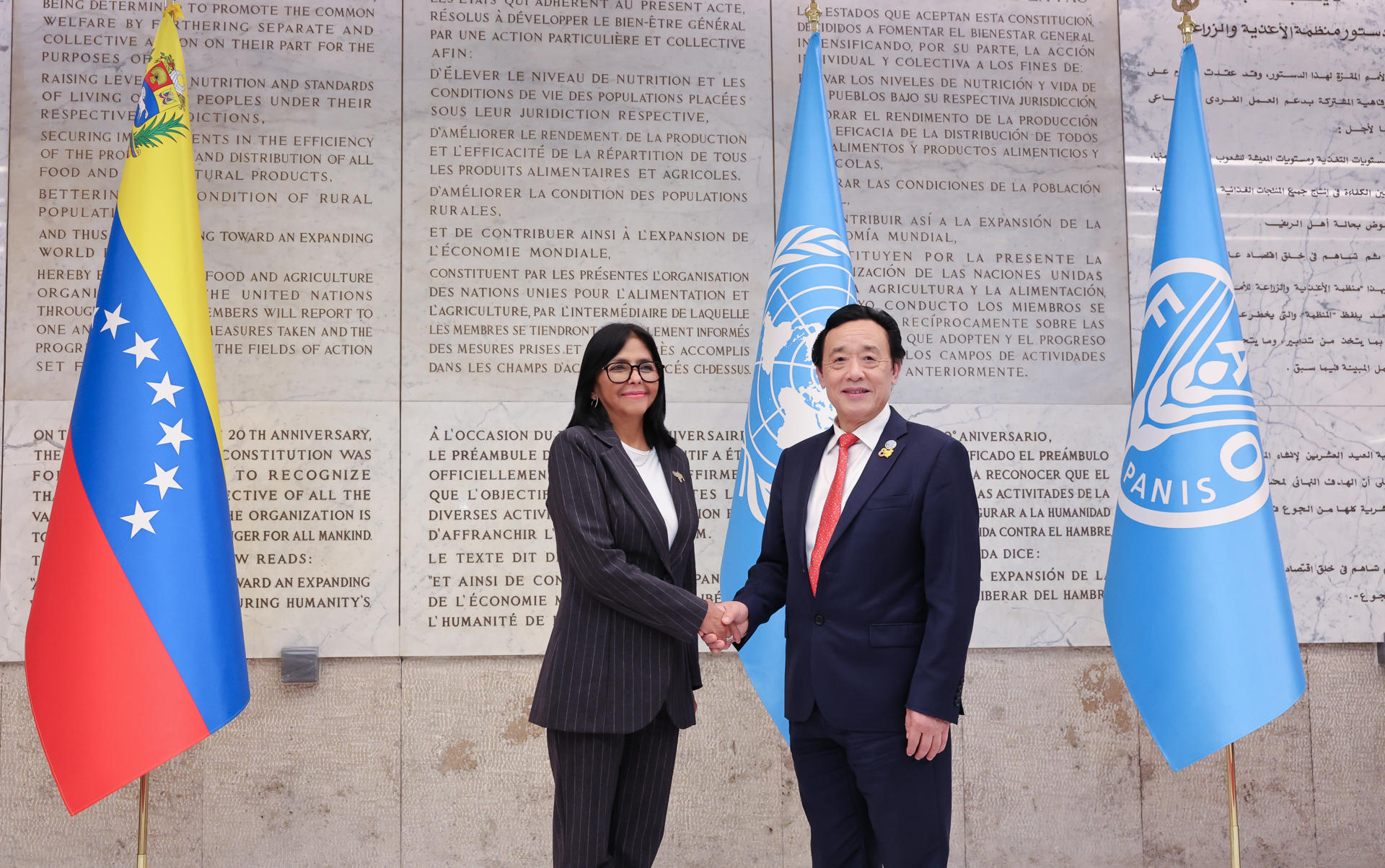 ABC de España | Delcy Rodríguez empieza su legitimación internacional en un foro de la ONU en Roma