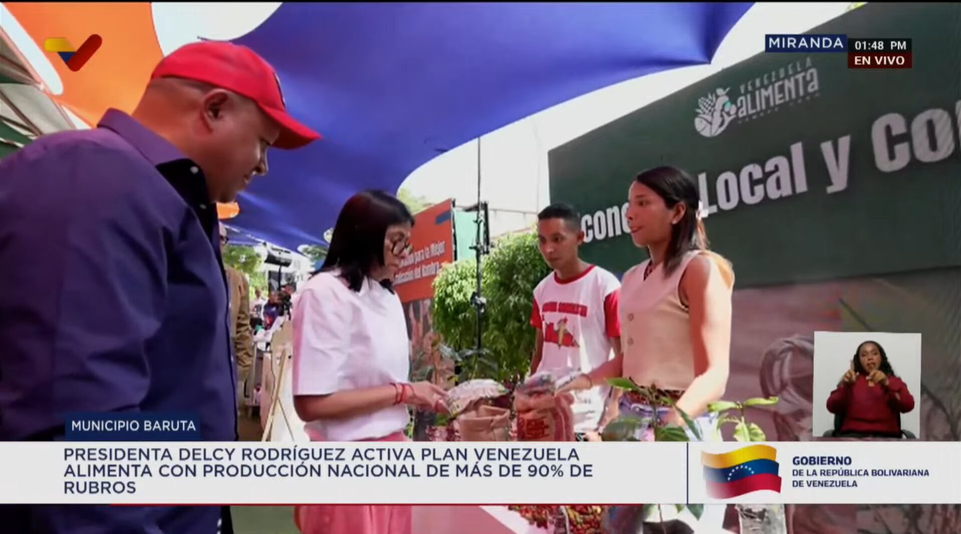 Delcy Rodríguez activa plan para alcanzar «hambre cero» y reporta 3% de subalimentación y un aumento de 22% en el consumo
